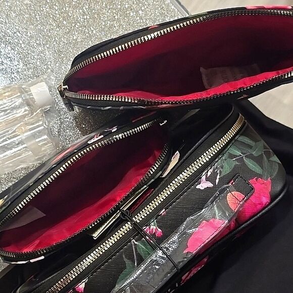 Ted Baker London Floral 3-PC  Cosmetic Bag Set- Scattered Bouquet - Picture 10 of 11